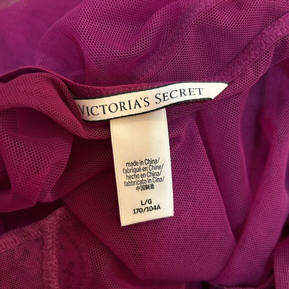 Victoria’s Secret Lace Babydoll Chemise Sheer Deep V Mini Dress Large Coquette - Picture 3 of 4